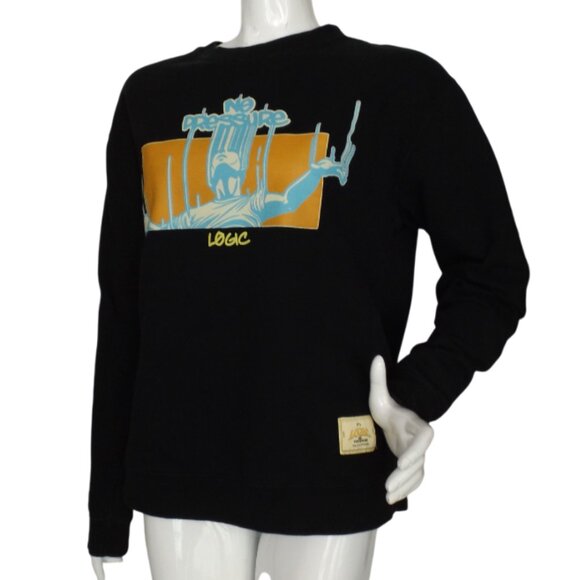 LOGIC Sweatshirt, M, Black, NO PRESSURE, Blue/Orange, Suspended man, 2 Sided - Picture 4 of 11